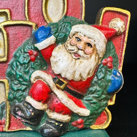 1990s Vintage Cast Iron Santa "Ho Ho Ho" Stocking Hanger-Midwest of Cannon Falls - Picture 4 of 8